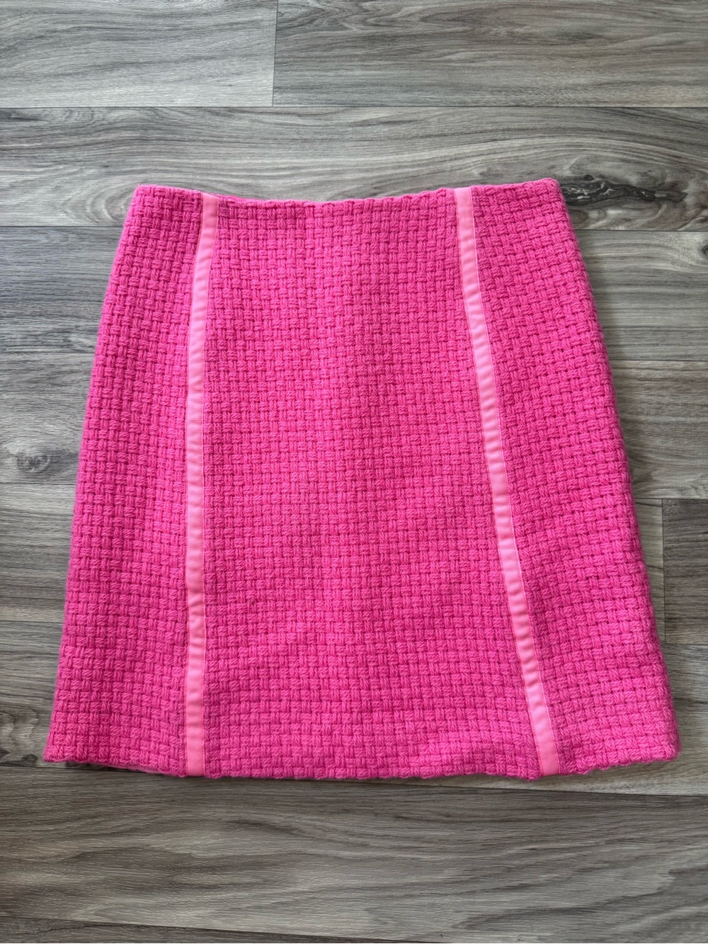 Vintage Milly Pink Basket Weave Tweed Midi Skirt Size 6 Retro Barbiecore